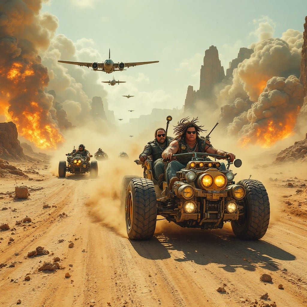 Peter Griffin and Bob Marley in Mad Max Chase