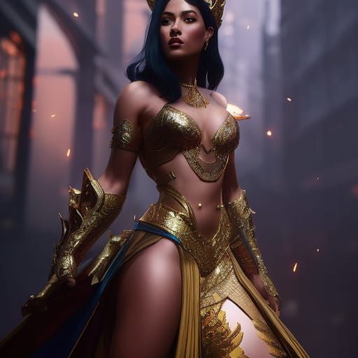 Hyperdetailed Portrait of a Queen in Volumetric Lighting