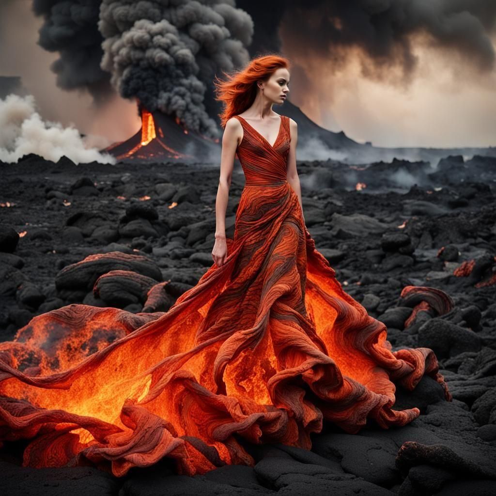 Volcano Lava Dress Eruption🌋👗