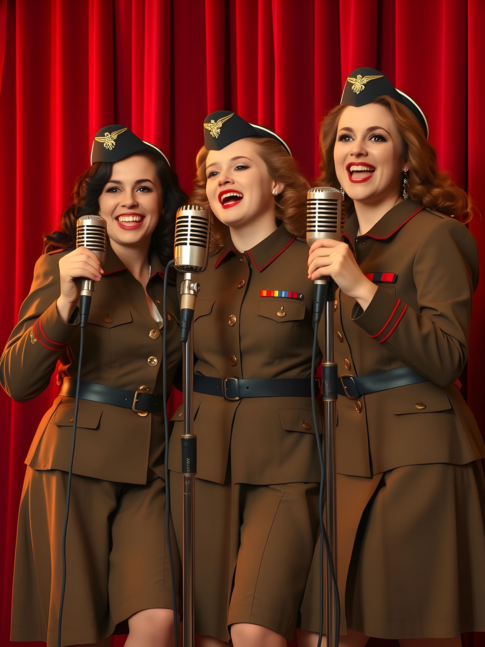 Andrews Sisters Style 1940s Military Trio