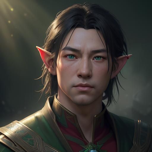 Striking Christmas Elf Portrait in Ethereal Lighting