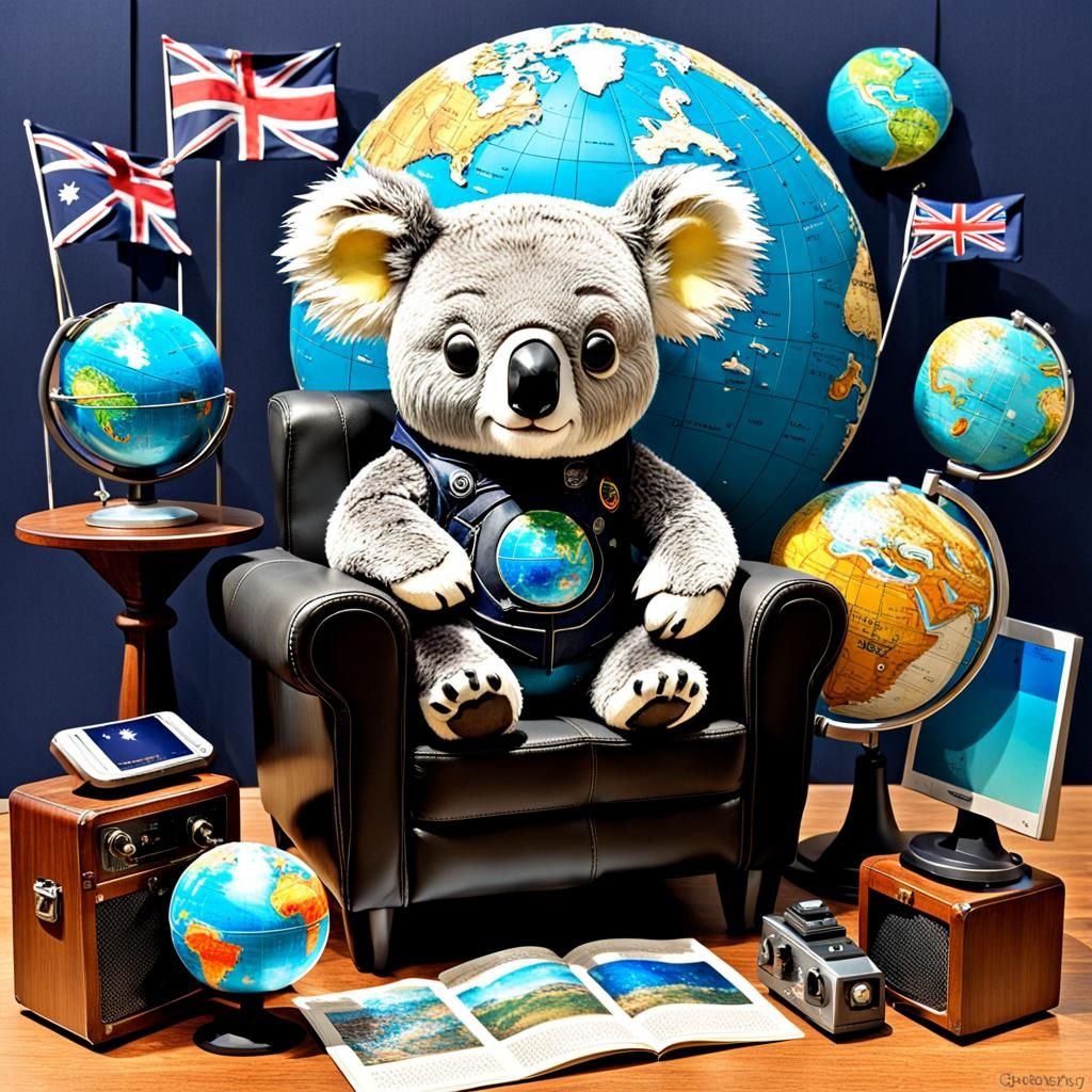 Art Nouveau Cyberpunk Armchair Traveler's Map