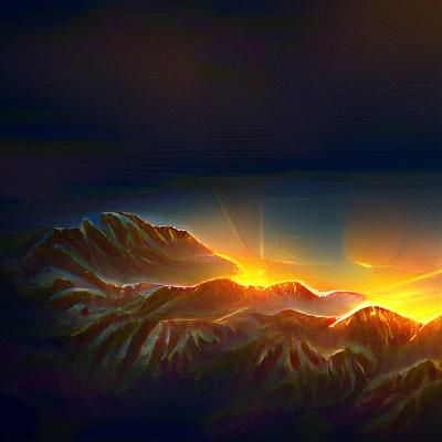 Golden Sunrise Over Mountain Peaks