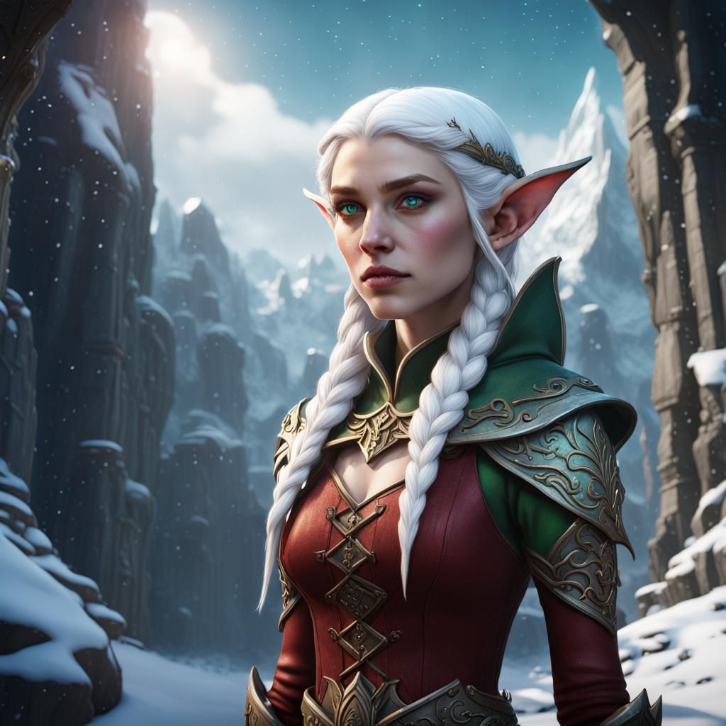Gwen Tennyson is an elf in snow