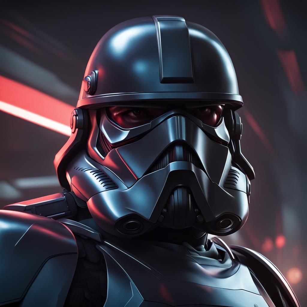 Detailed Dark Trooper Portrait in Artstation Style