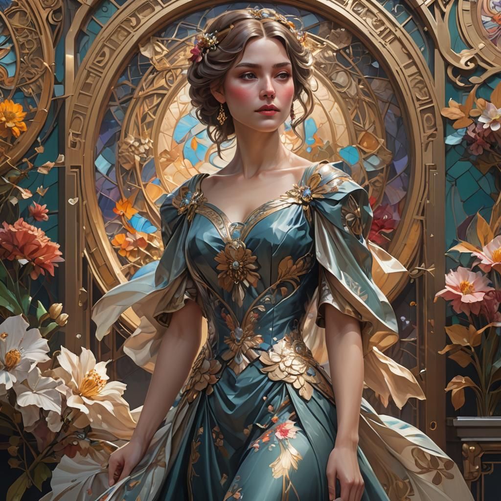 Elegant Woman Portrait in Hyperdetailed Lighting