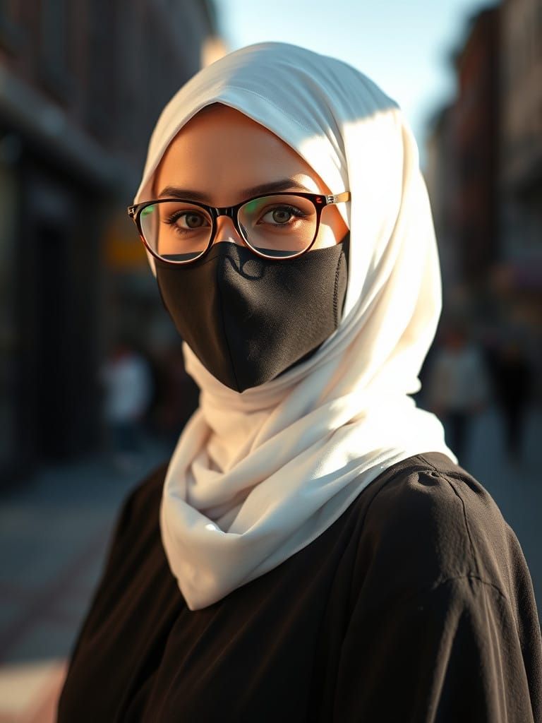Elegant Hijabi Woman in Frankfurt City