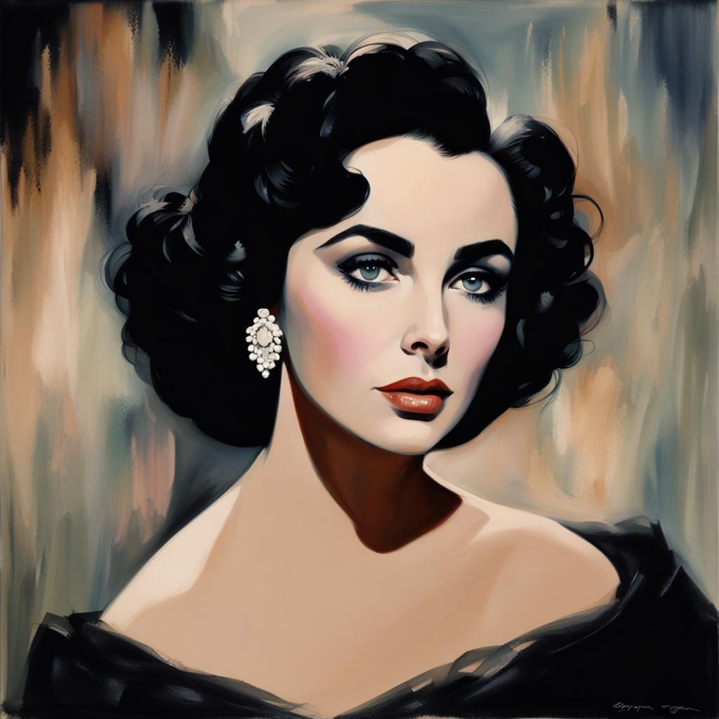 Elizabeth Taylor Portrait in Soft Colors