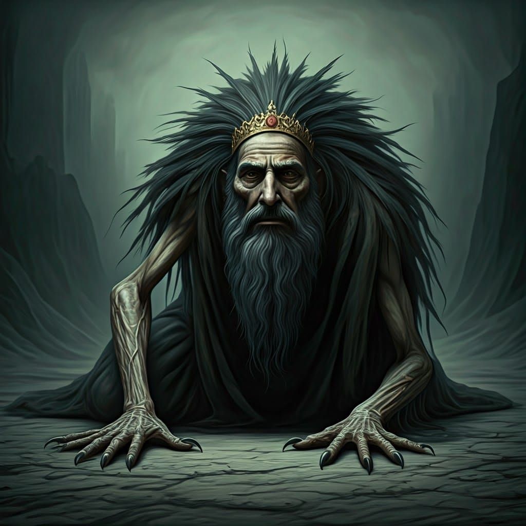 Fallen King Crawls Through Desolate Landscape