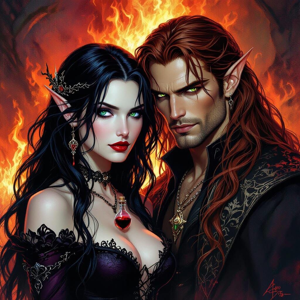 Half Witch Fae Beside High Lord of Fire
