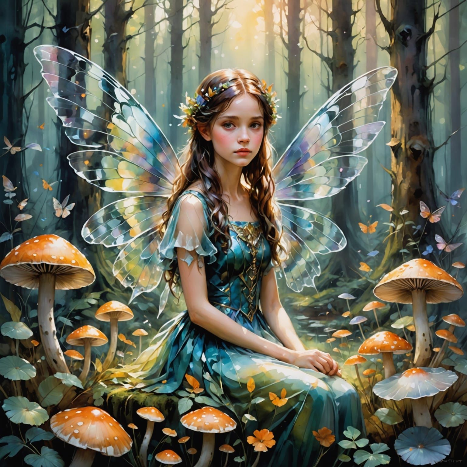 Enchanted Forest Fairies in Watercolor Style