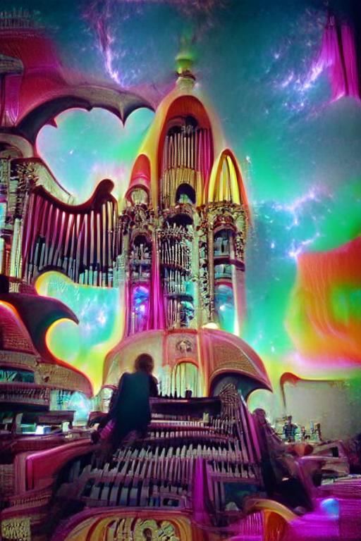 Psychedelic Cosmic Church Organ in Film Style