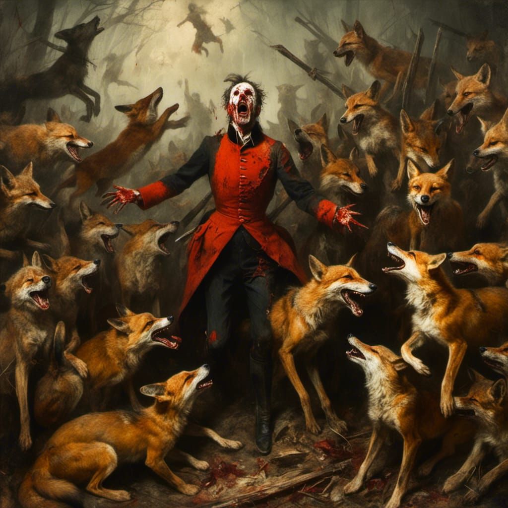 Macabre Crucifixion: Foxes' Bloody Revenge