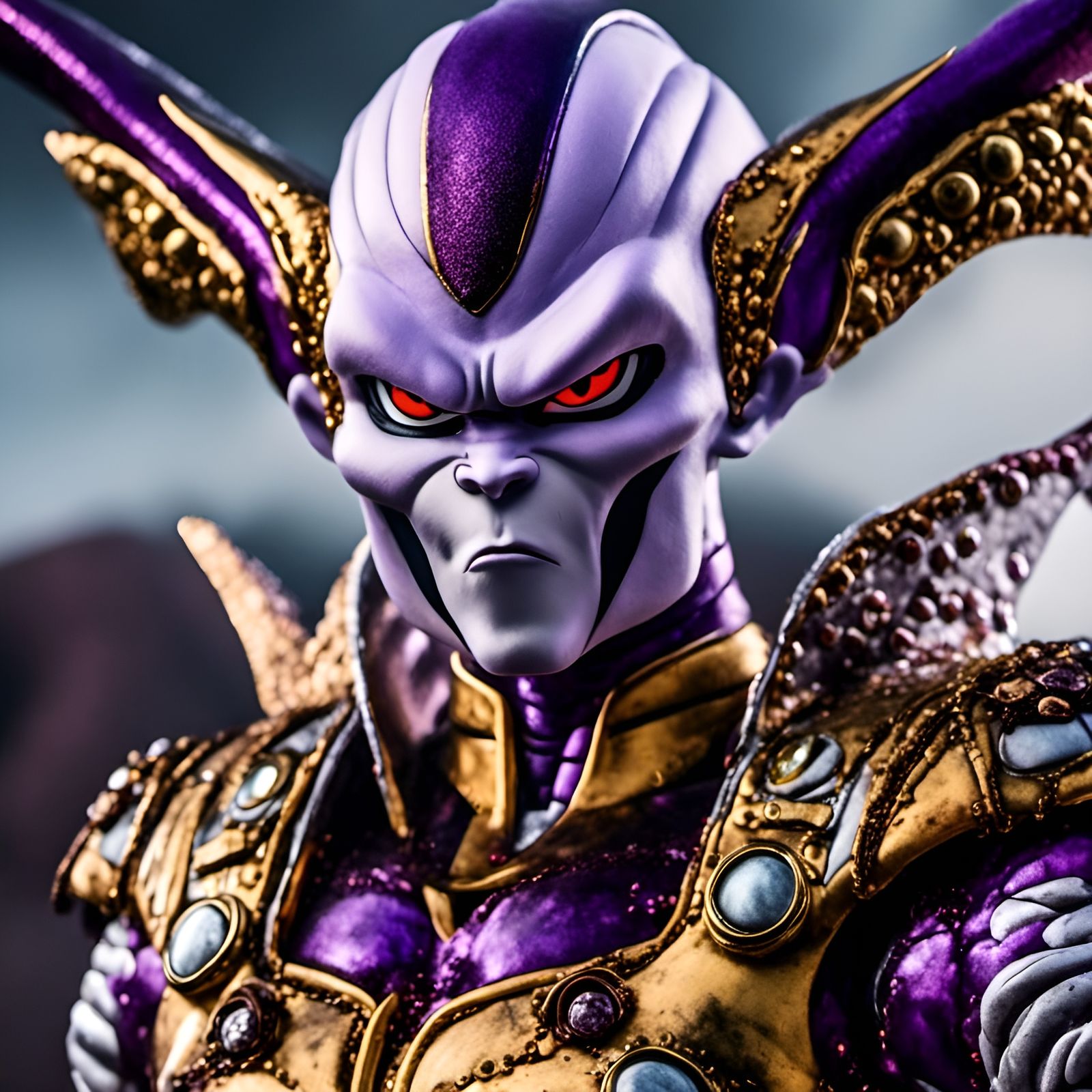 Gothic Frieza Portrait in Ultra-RTX Surreal Style