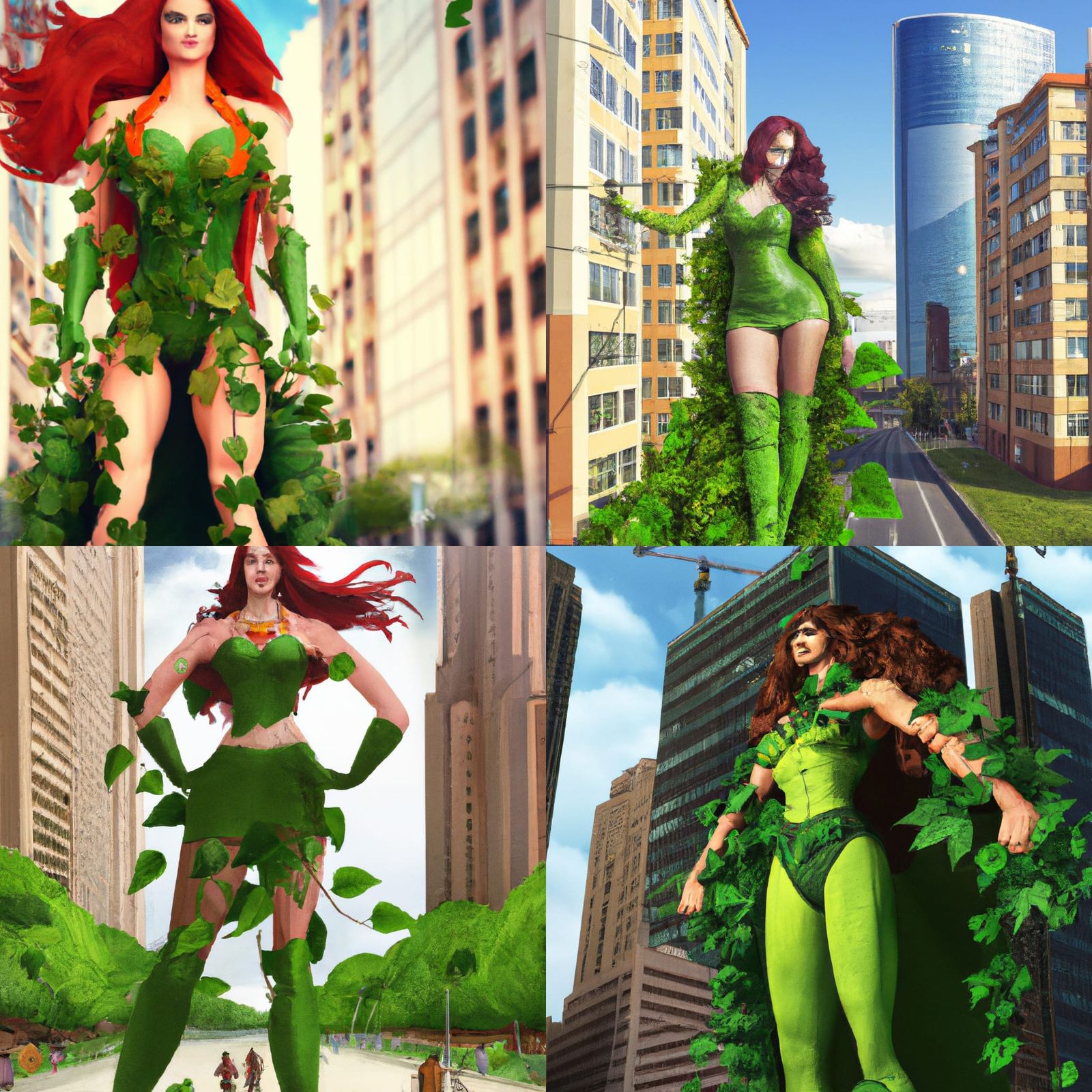 Giant Poison Ivy Walking in the City