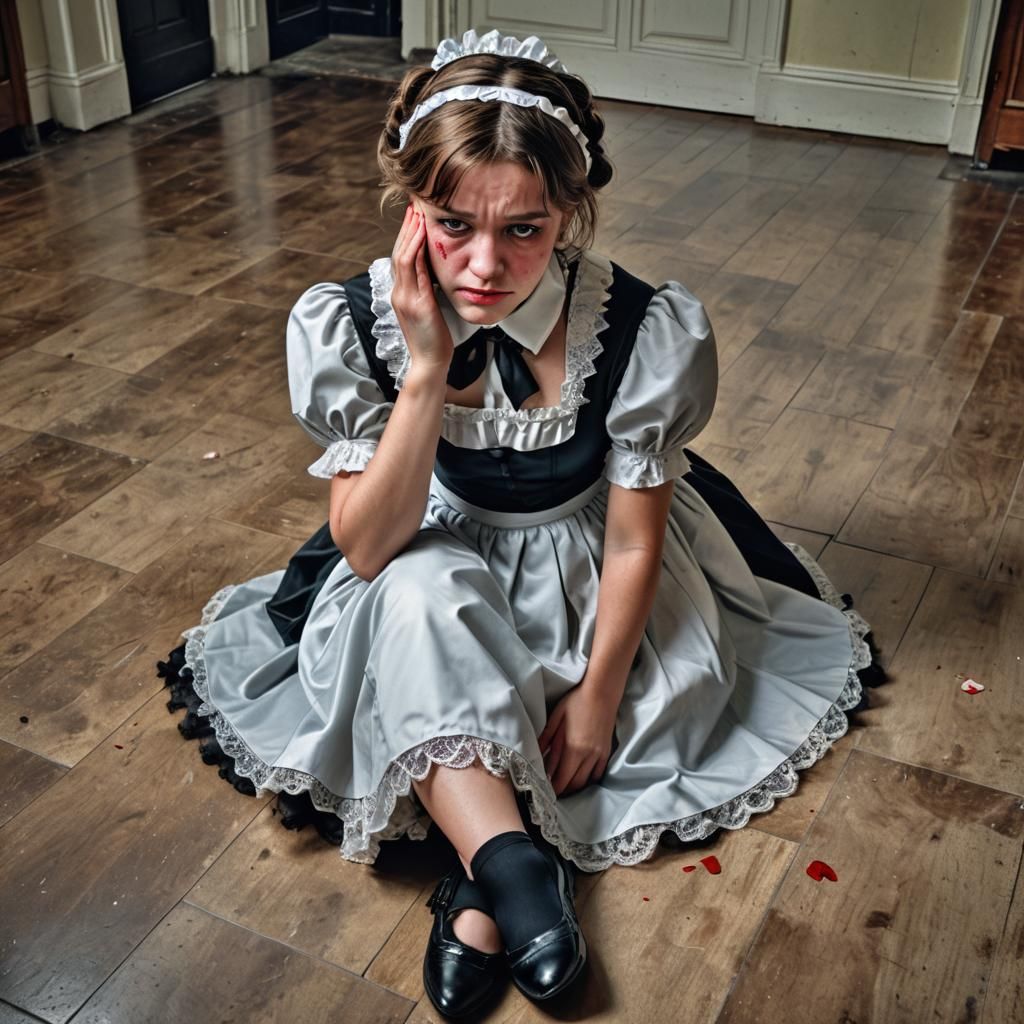 Sissymaid Crying with Red Cheek Mark in HDR