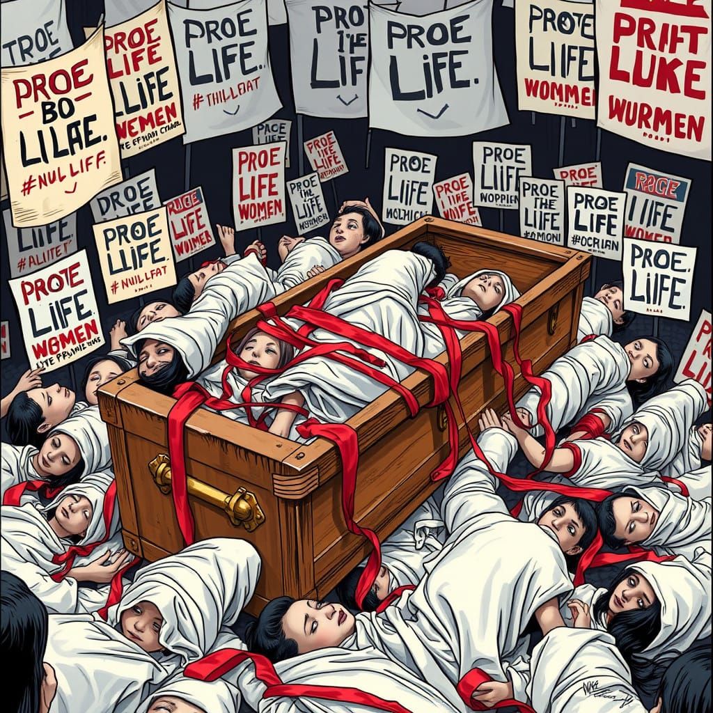 Dead Women Piled High in Coffin as Pro Life Rhetoric Unfurle...