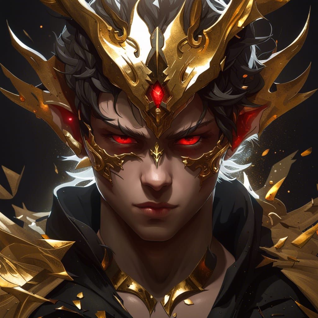 Demon Teen Portrait in Hyperdetailed Style