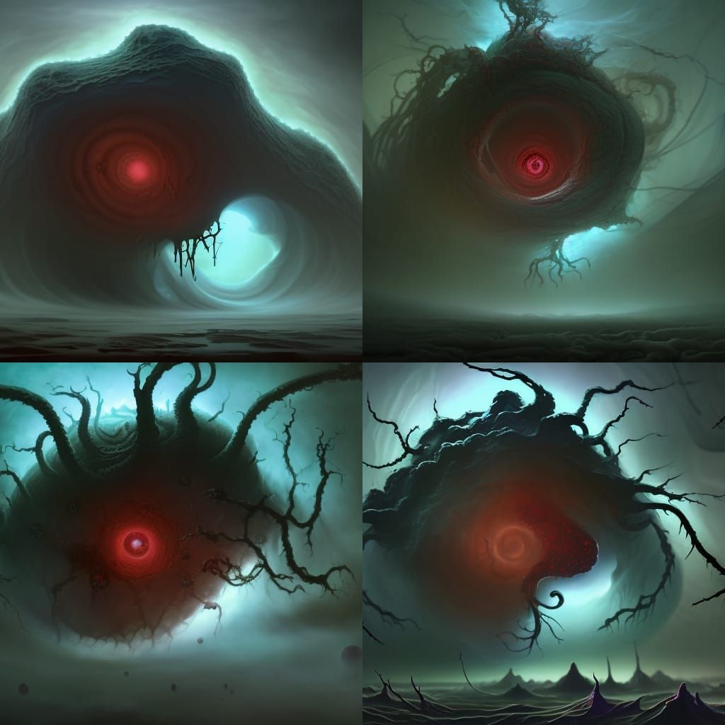 Cosmic Horror Scene in Dark Fantasy Style