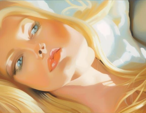 Young blonde woman resting