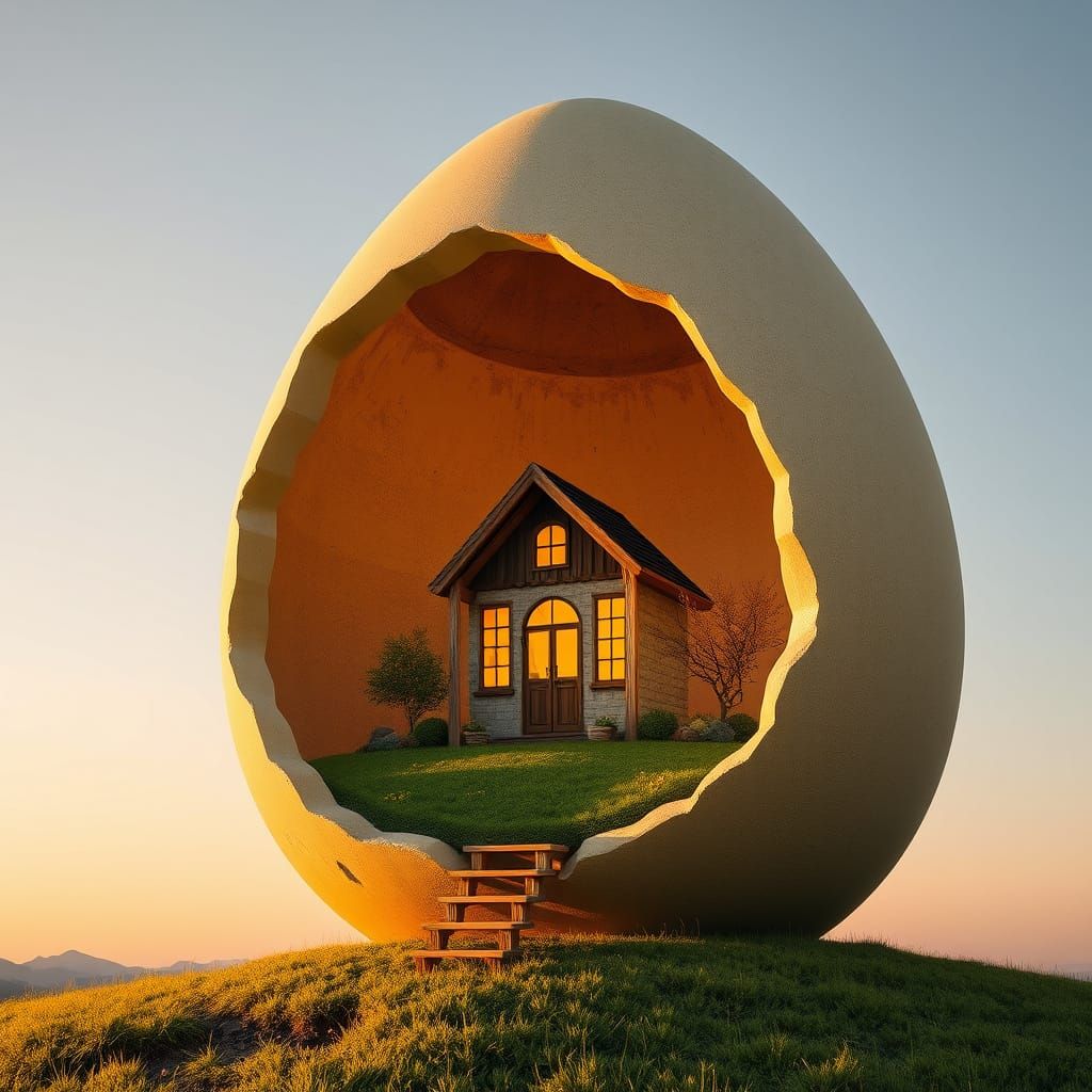 Little House Inside a Giant Egg