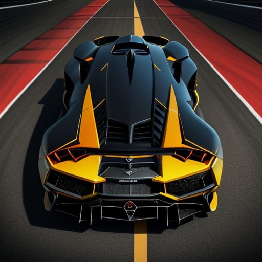 Sleek Italian Supercar Speeds Across a Vibrant Sunset Track