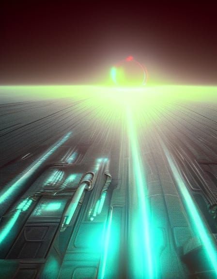 Cyberpunk Atoll with Bio-Organic Industrial Design