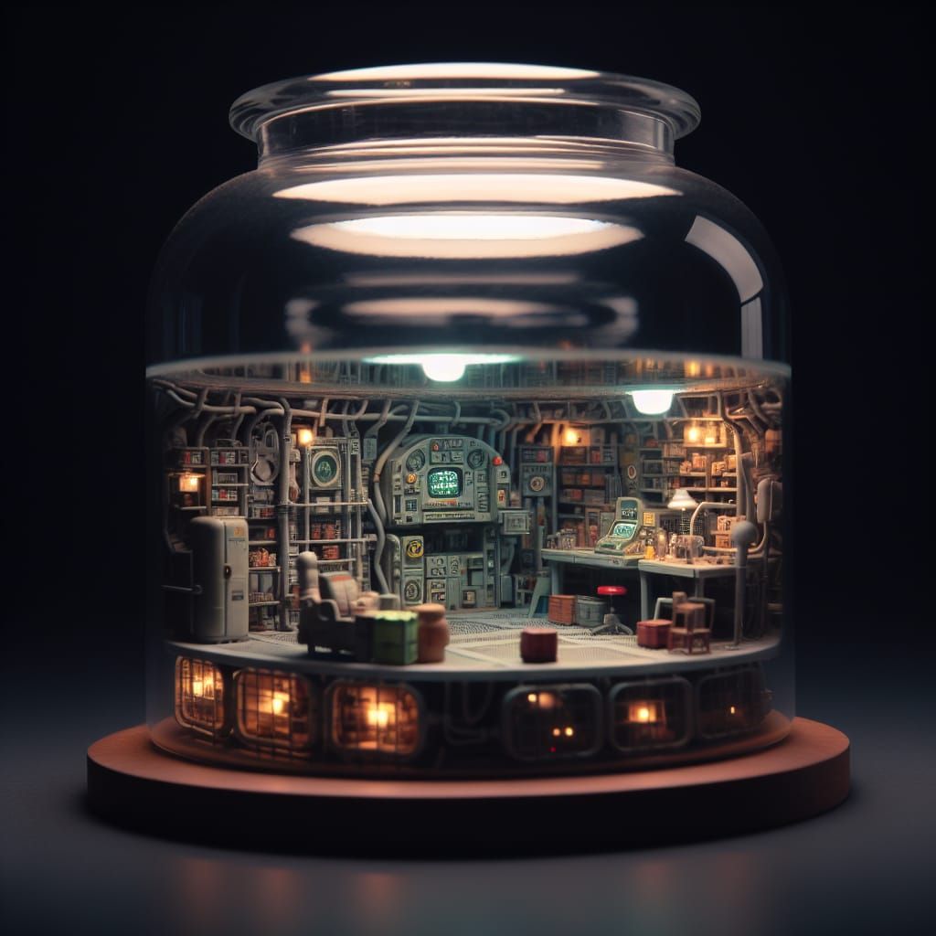 Miniature Fallout Bunker in Glass Jar