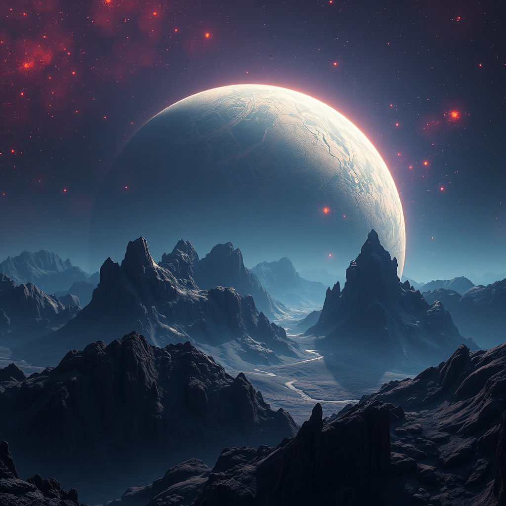 Detailed Matte Painting of Planet Proxima B