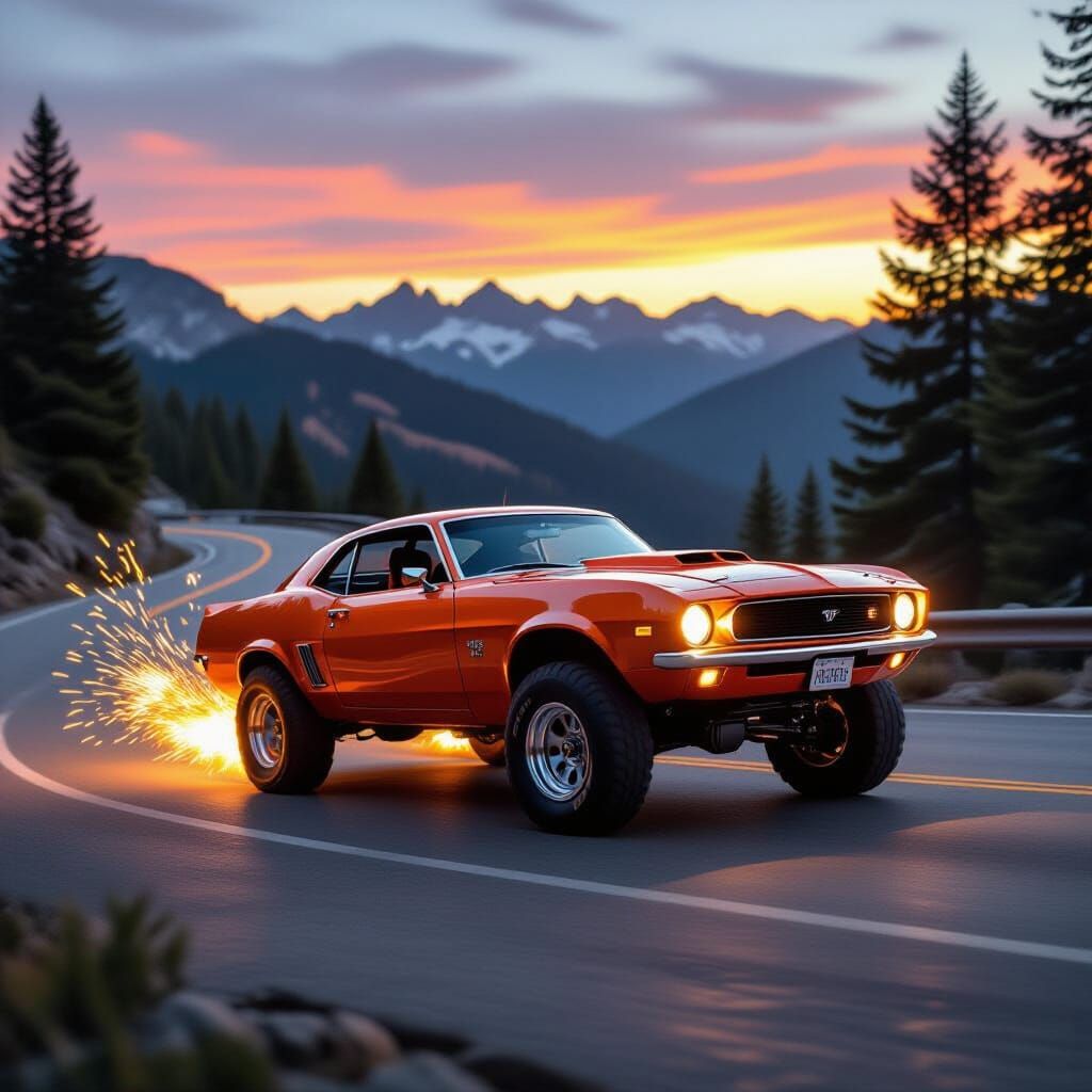 ferocious raw power and speed of classic muscle pumpkin car ...