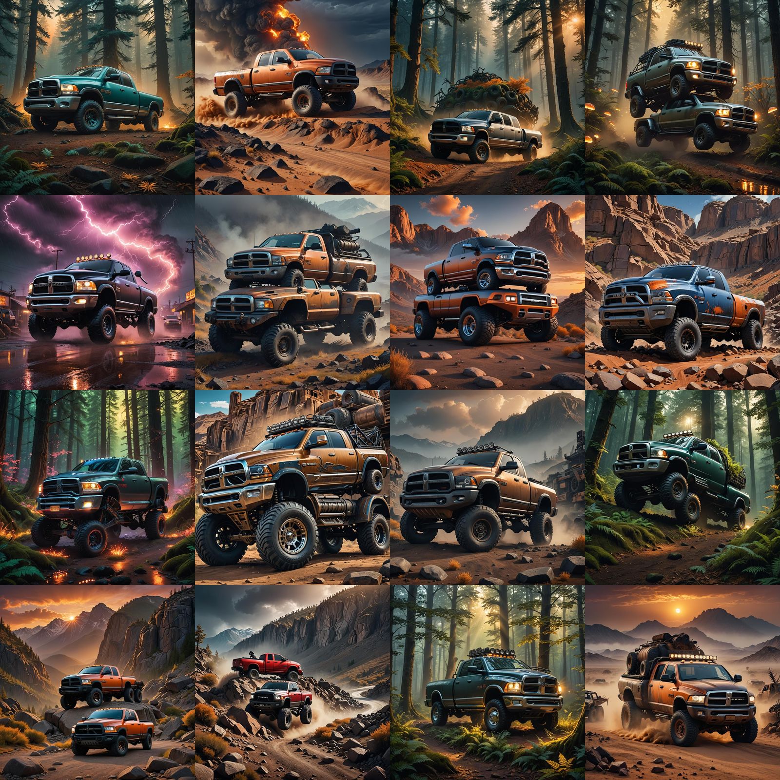 Detailed Matte Painting of 1999 Dodge Ram 2500