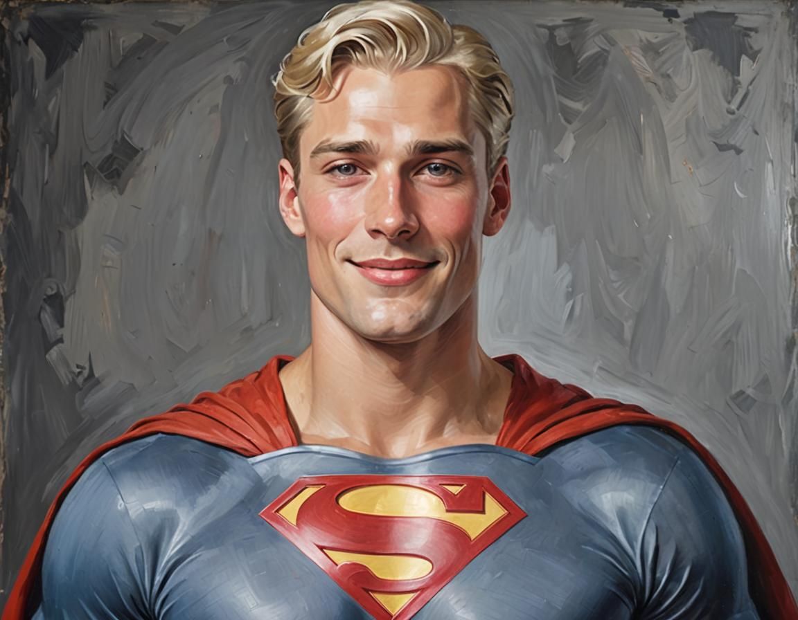 Nordic Superman Portrait in Art Nouveau Impressionism
