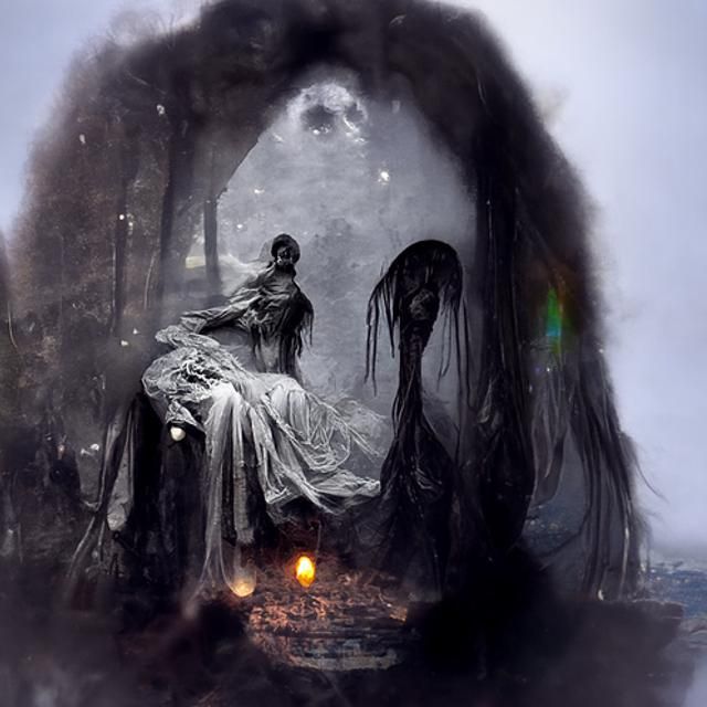 Ethereal Banshee: A Vintage Supernatural Portrait