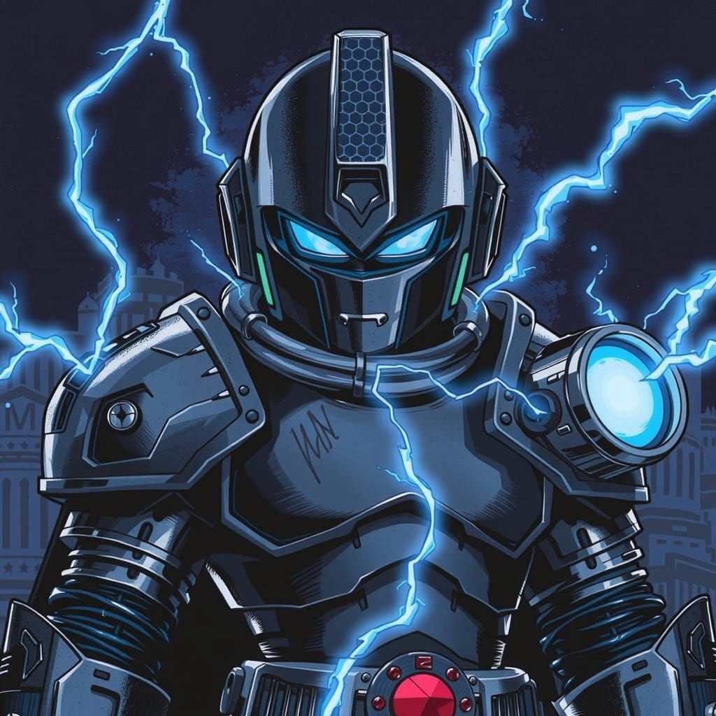 Cyberpunk Hero Emerges from the Storm