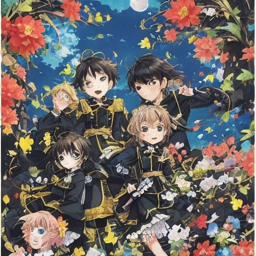 The Three Mikadono Sisters in Anime Style