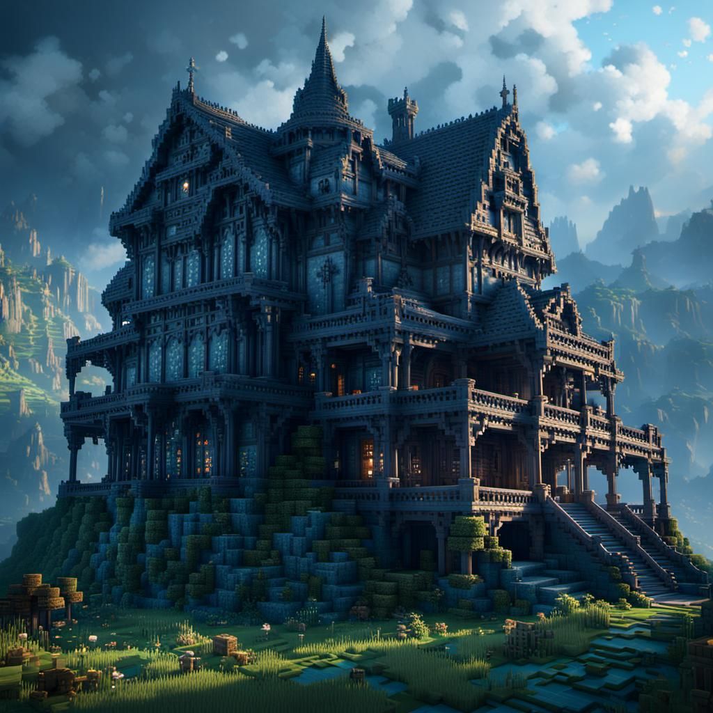 Epic Minecraft House: Digital Matte Painting