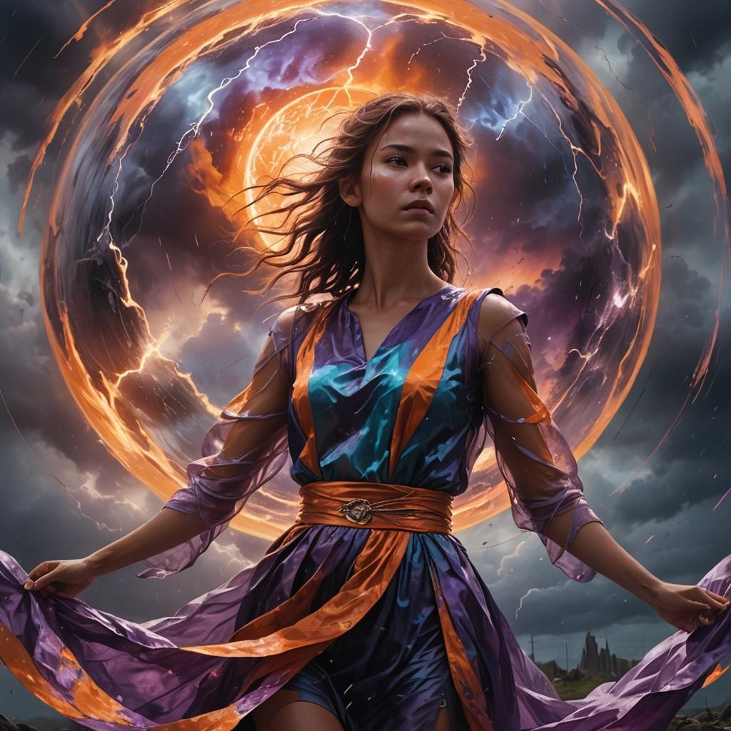 Mystical Orb Portrait in Hyper-Realistic Digital Art