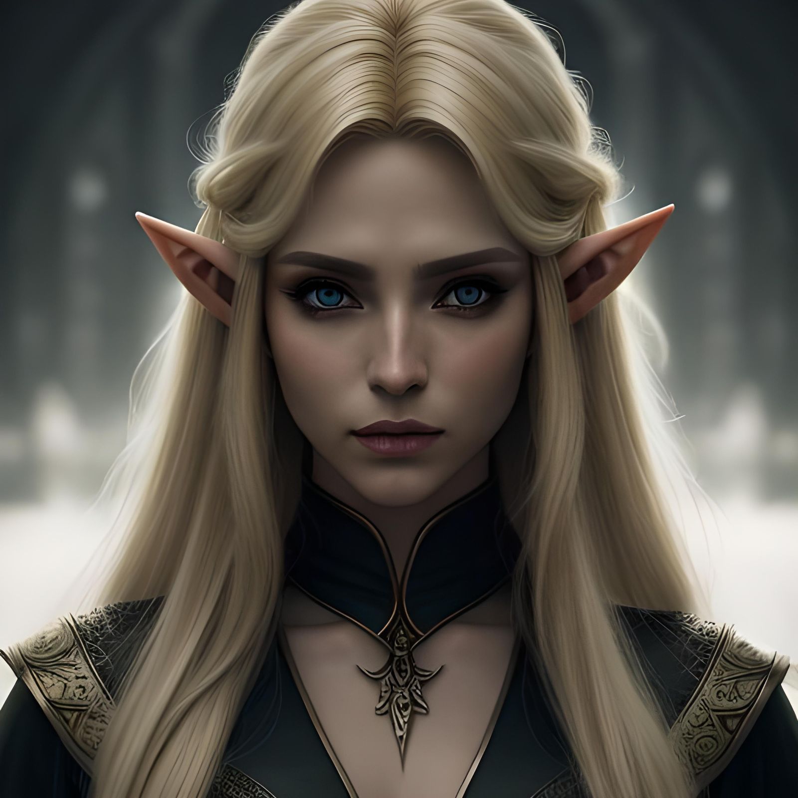 Hyperrealistic Elf Portrait with Blonde Hair