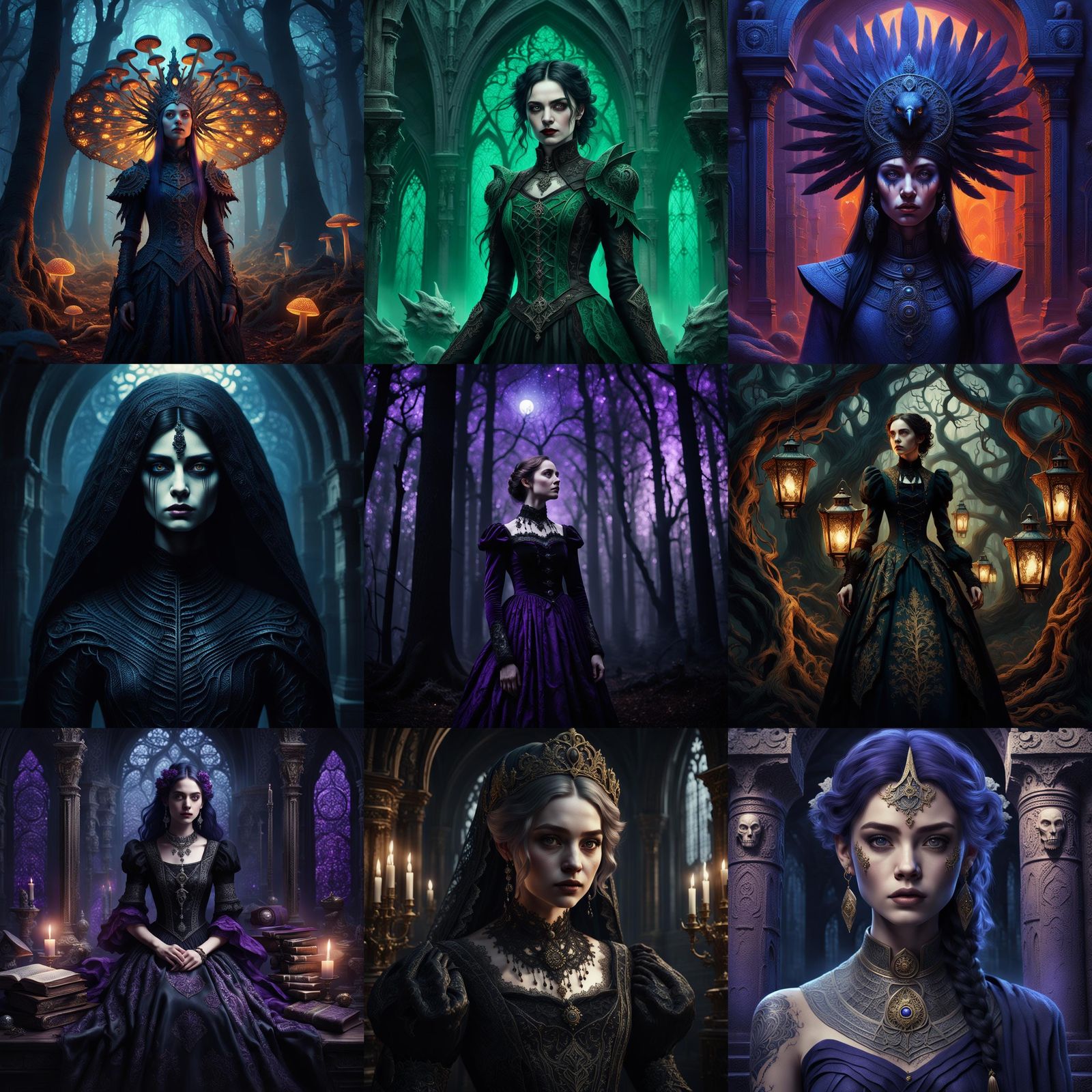 Gothic Woman: Detailed Fantasy Concept Art
