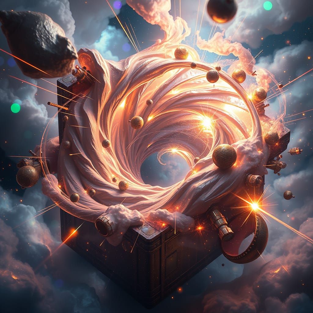 Box of Iridescent Chaos: Nebulae and Golden Sparks