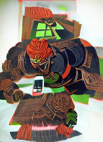 Ganondorf Engrossed in Smartphone