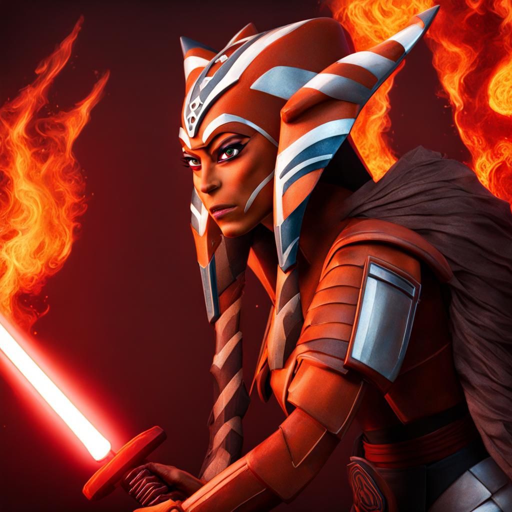 Ahsoka as Hellboy: A Digital Matte Painting