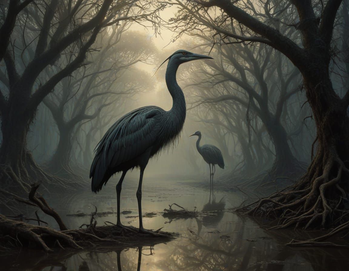 Phantasmagorical Mangrove Forest in Chiaroscuro