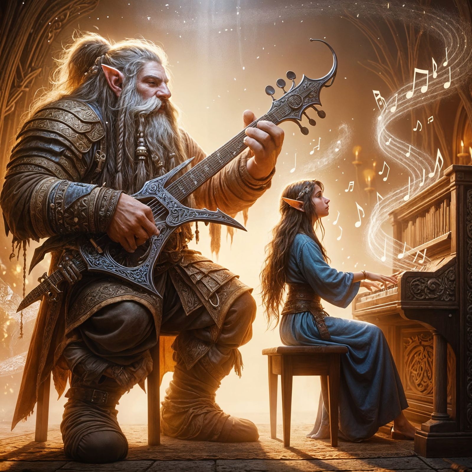 Fantasy Music Duo Creates Captivating Song in Harmony