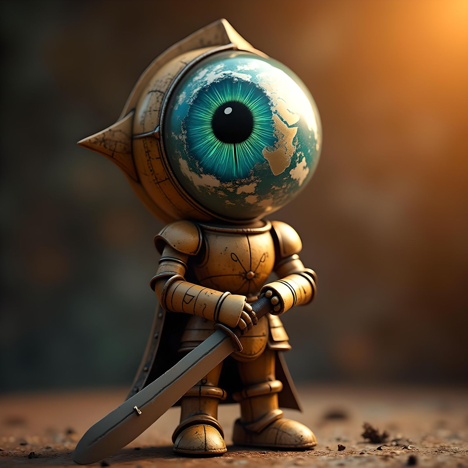 Alien Toy Soldier with Earth Eyeball Portrait