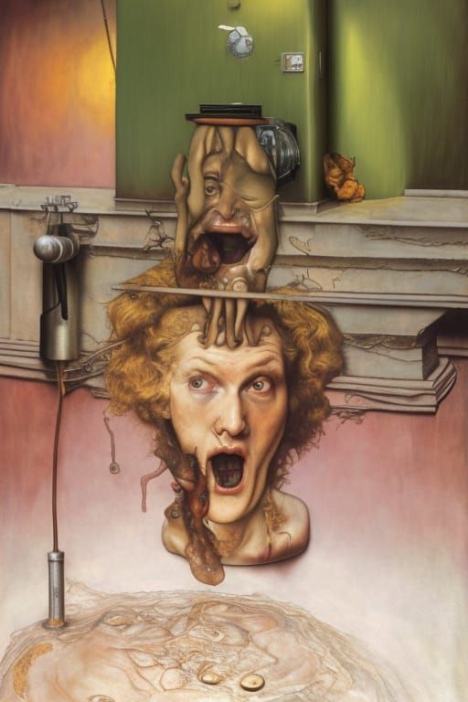 Surreal Broken Sump Pump in Hyperrealistic Style