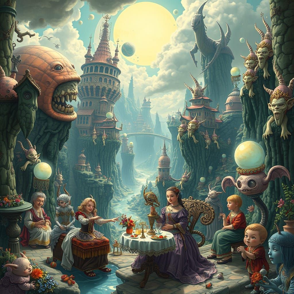 Surreal Fantasy World in Anime Style