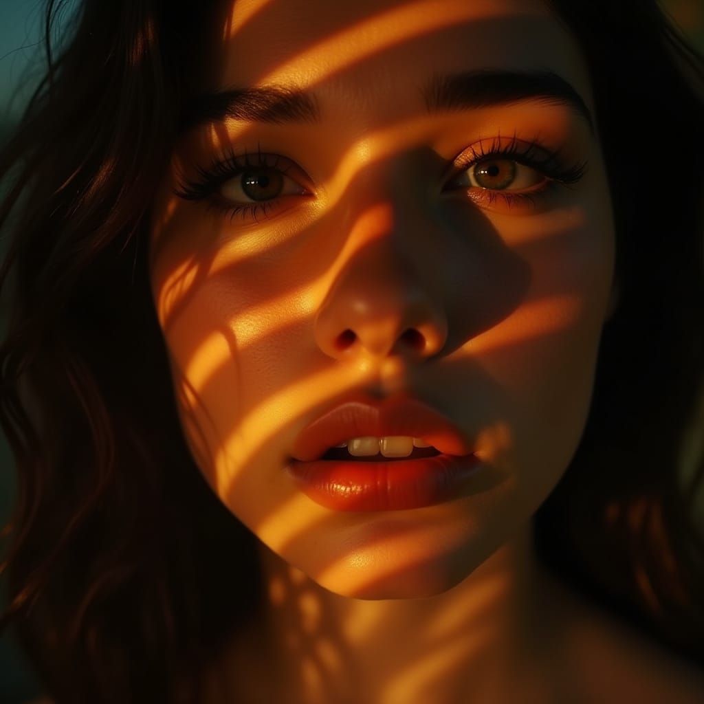 Girl Lost in Intense, Dreamlike Moment