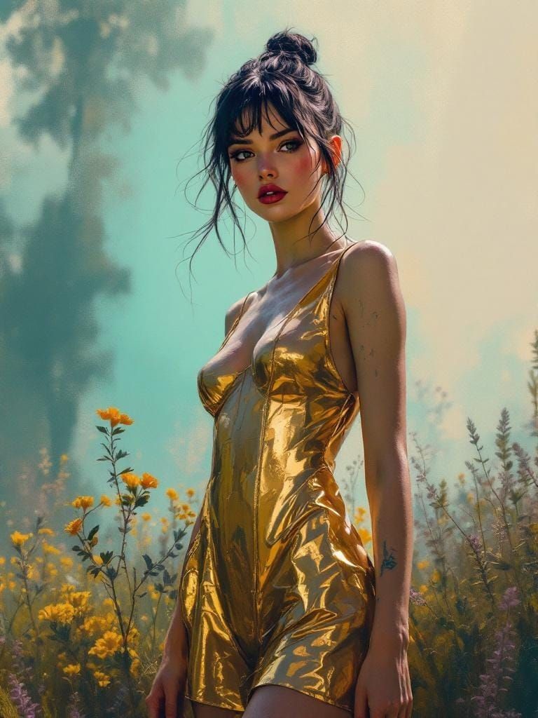 Swedish Woman in Atmospheric Digital Art Style