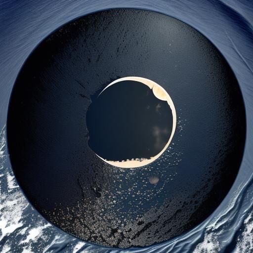 Crescent Moon Diving into Ocean with Fish